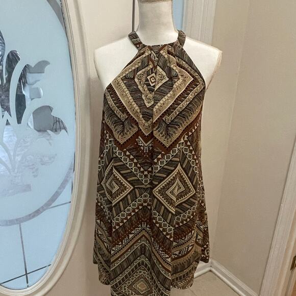 Pearl Print Off Shoulder Top Shirt Size Small Women's Blouse Tribal Print - Picture 2 of 6